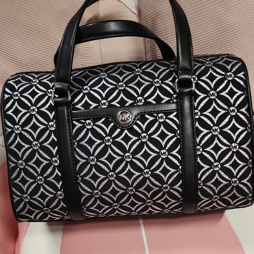 Michael Kors Black and White Patterned Handbag